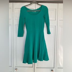 PACT brand fit and flare mini dress with pockets